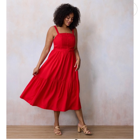 LC Lauren Conrad Vibrant Red Sleeveless Dress - Picture 5 of 5